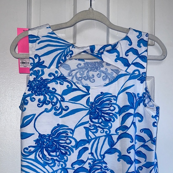 NWT Lilly Pulitzer Eliza Blue and White Glisten in the Sun Dress - Picture 5 of 6
